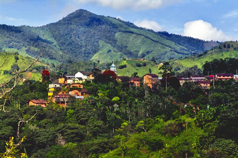 Ecuador Countryside House Landscape Mountain View